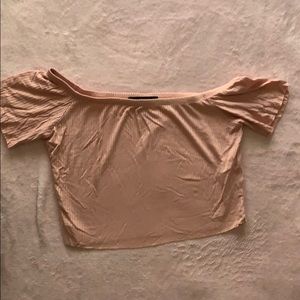 Rose colored ribbed crop top